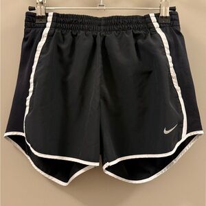 Women’s Nike Dri-Fit Black Athletic Shorts with White Accents